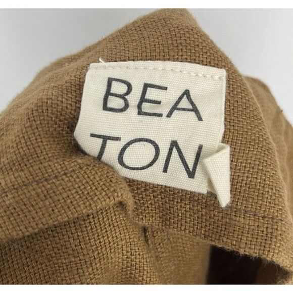 Beaton Linen Overalls Size XS Womens Brown Slip On Pocket Pants Canada Lagenlook - Picture 8 of 11